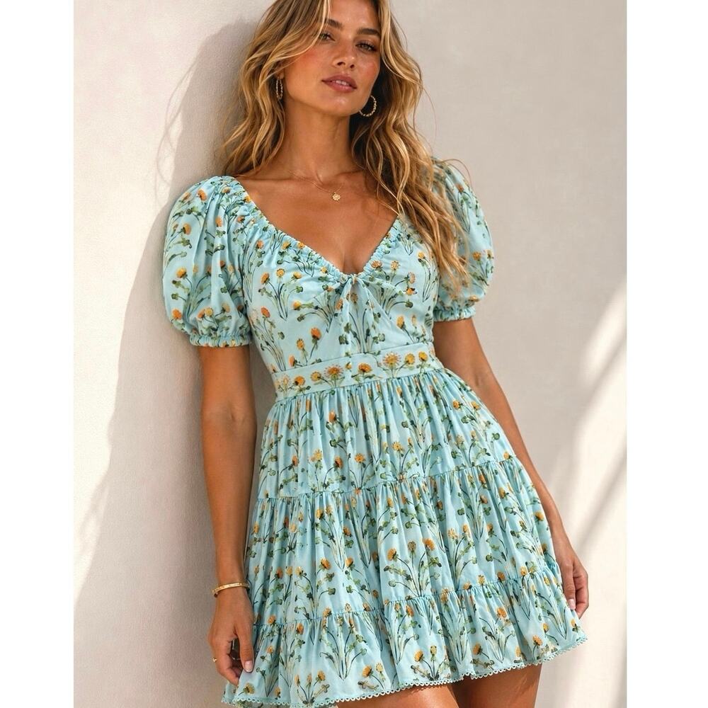 Agua by Agua Bendita Manzanilla Small Diente De Leon Amanecer Mini Dress